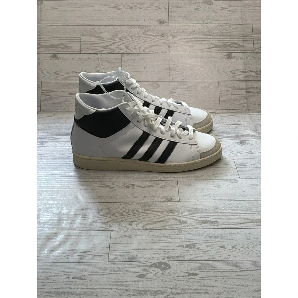 Adidas Jabbar Hi JI3445 Mens 9 White Black NWT Leather Retro  Basketball Sneaker